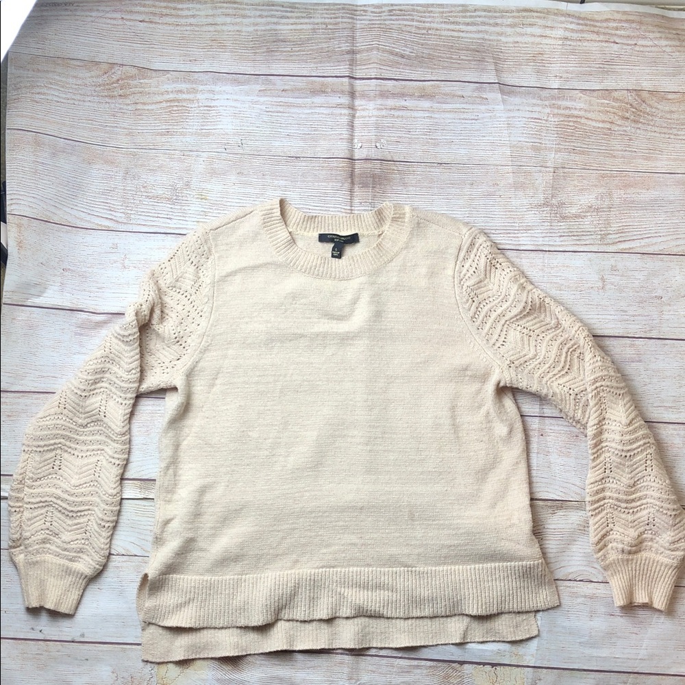 Christian Siriano Cream Crew Neck Sweater 🩵